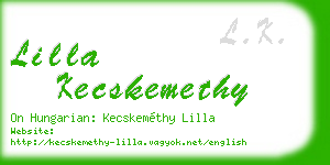 lilla kecskemethy business card